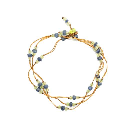 Sharing Loopy Duo Bracelet/Necklace Saphire And Peridot