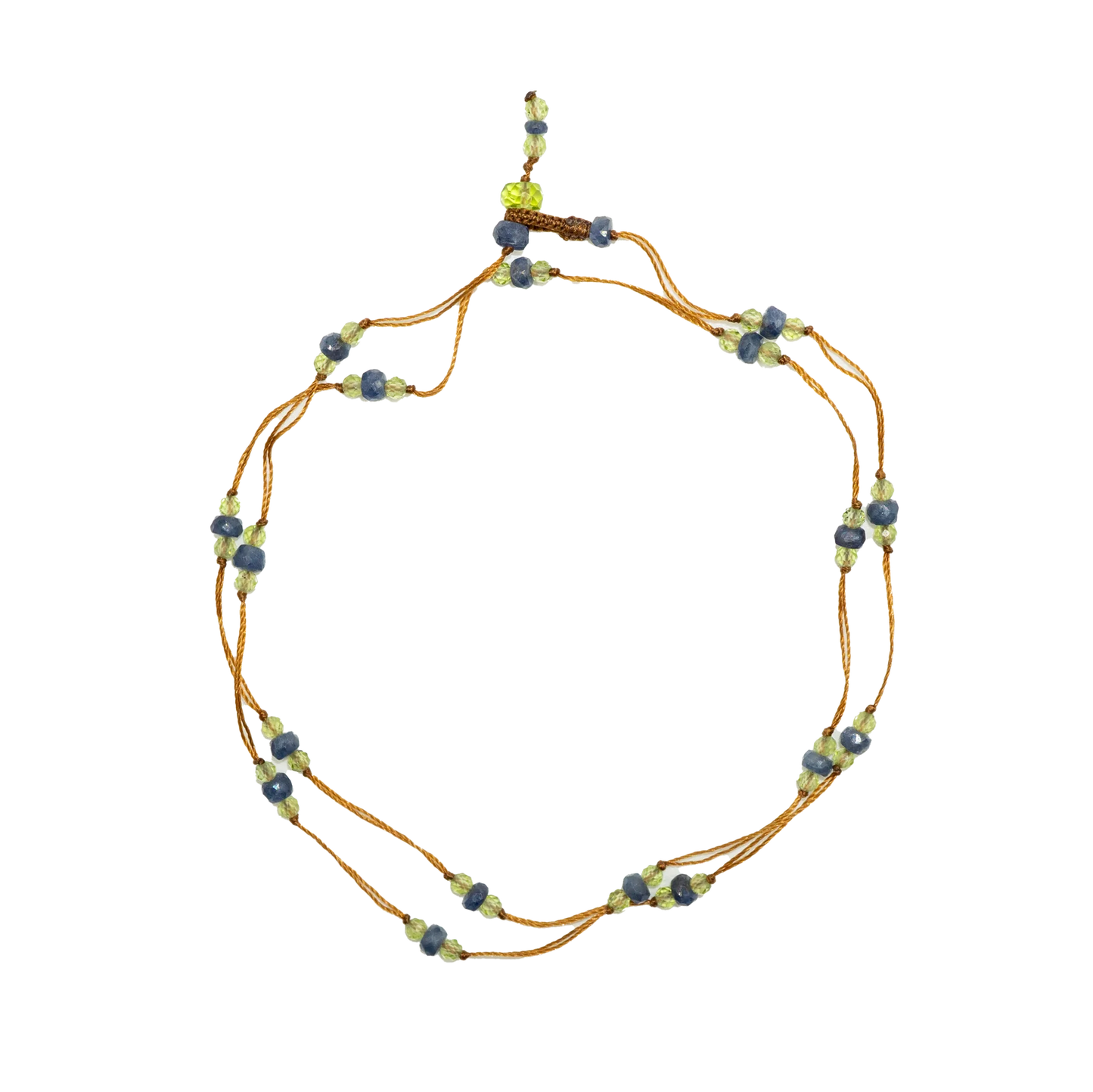 Sharing Loopy Duo Bracelet/Necklace Saphire And Peridot