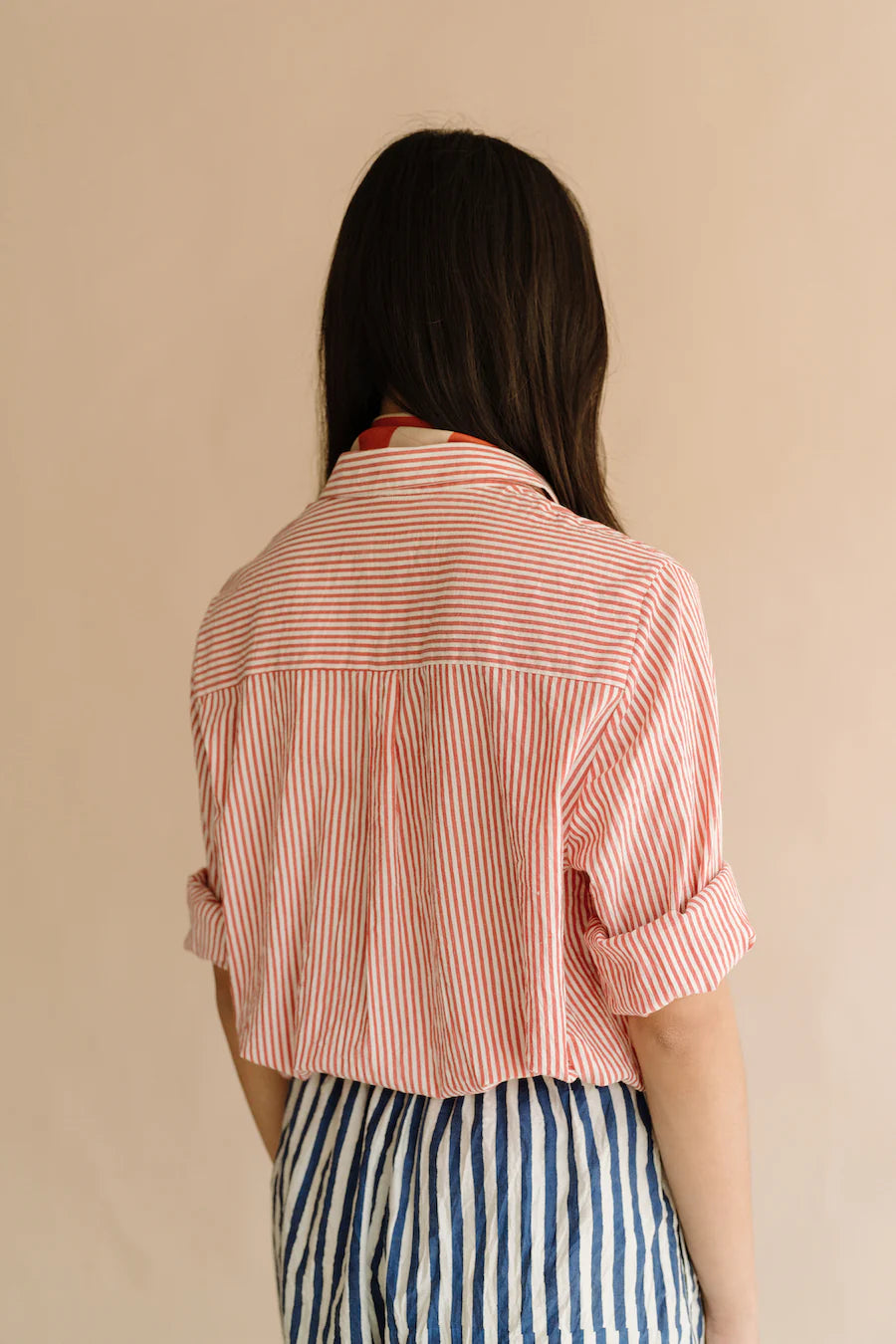 Runaway Bicycle Red Stripe Long Sleeve Shirt