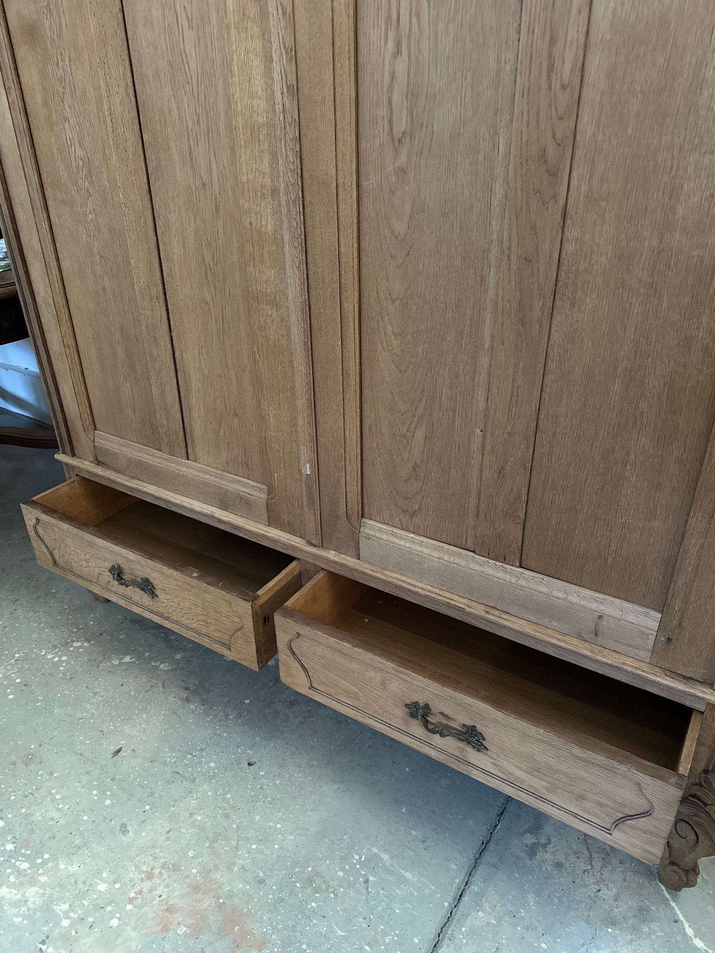 Antique French Louis XV Style Oak Armoire