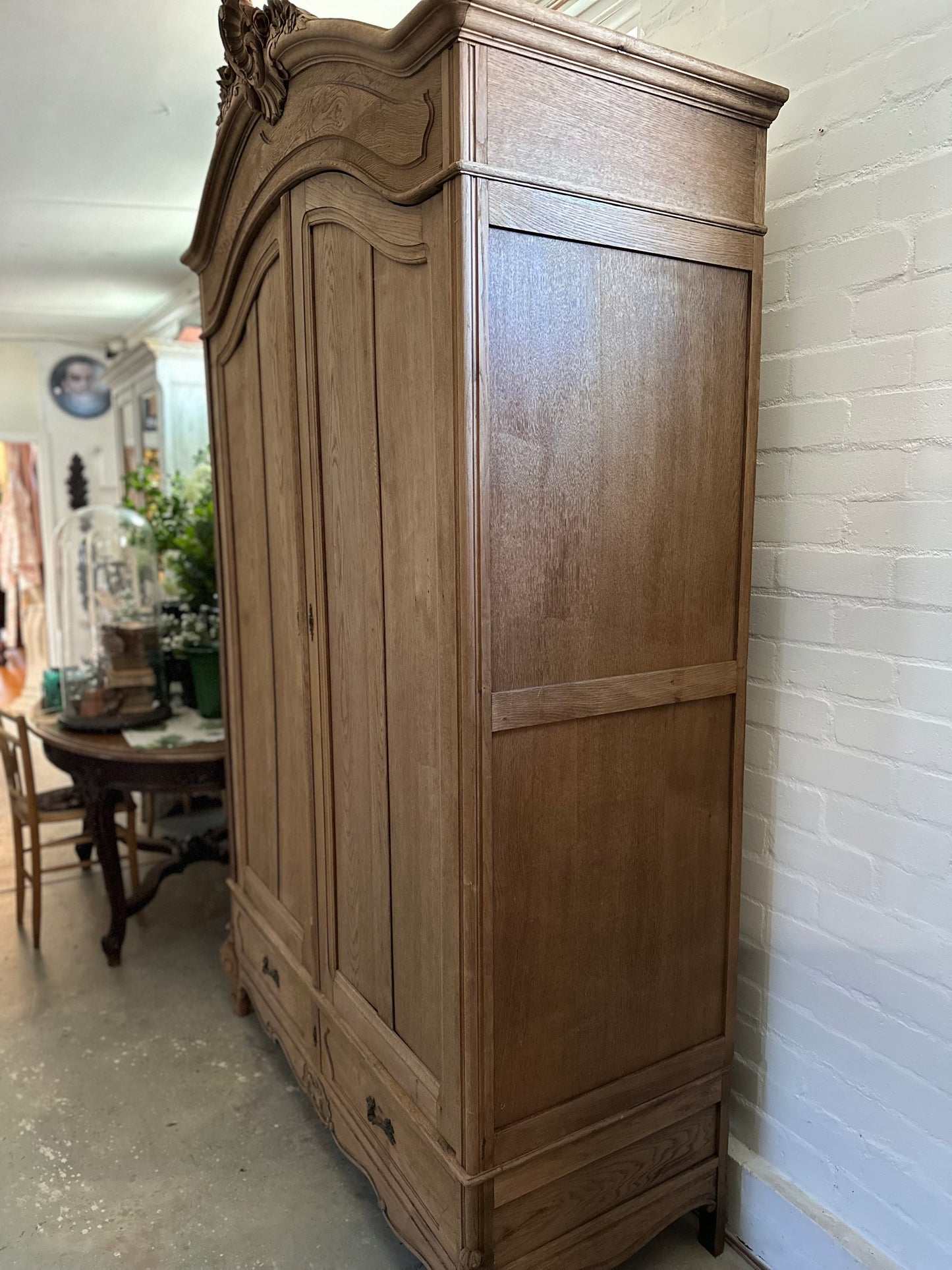 Antique French Louis XV Style Oak Armoire
