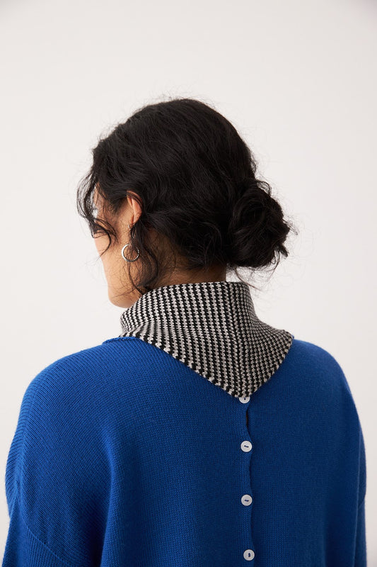 Francie Daisy Scarf Black/Creme Stripe