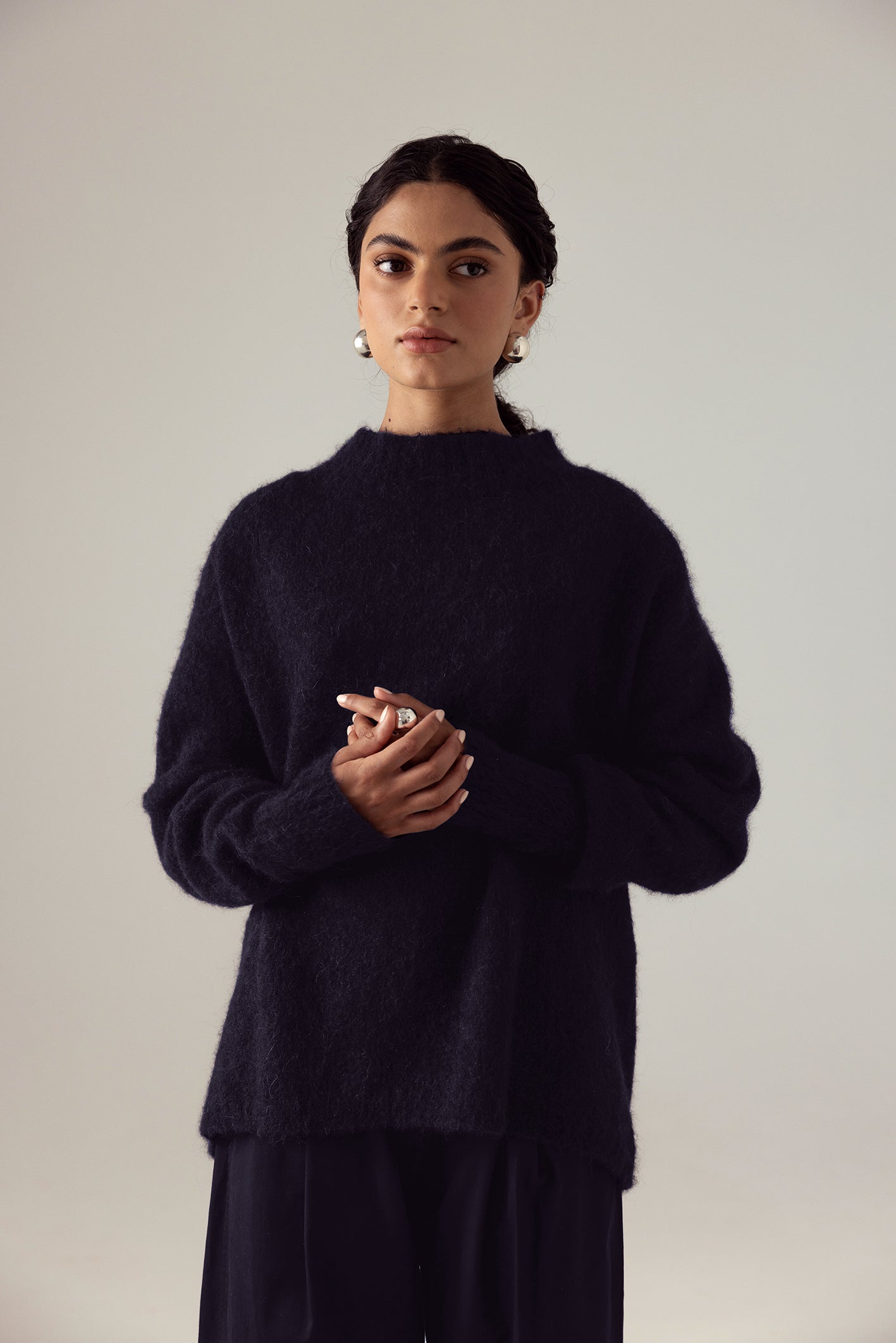 Francie Campfire Alpaca Knit Navy