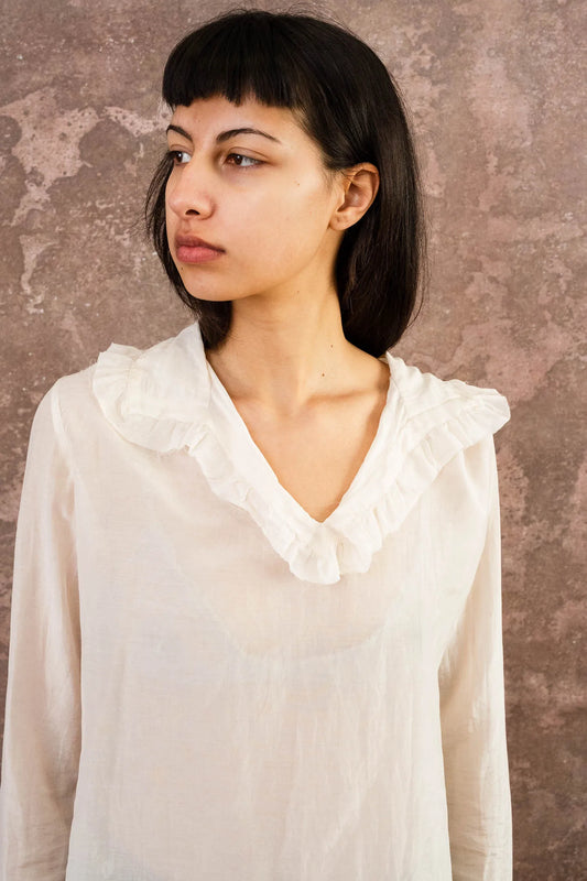 Sula Frill Blouse - Eggnog