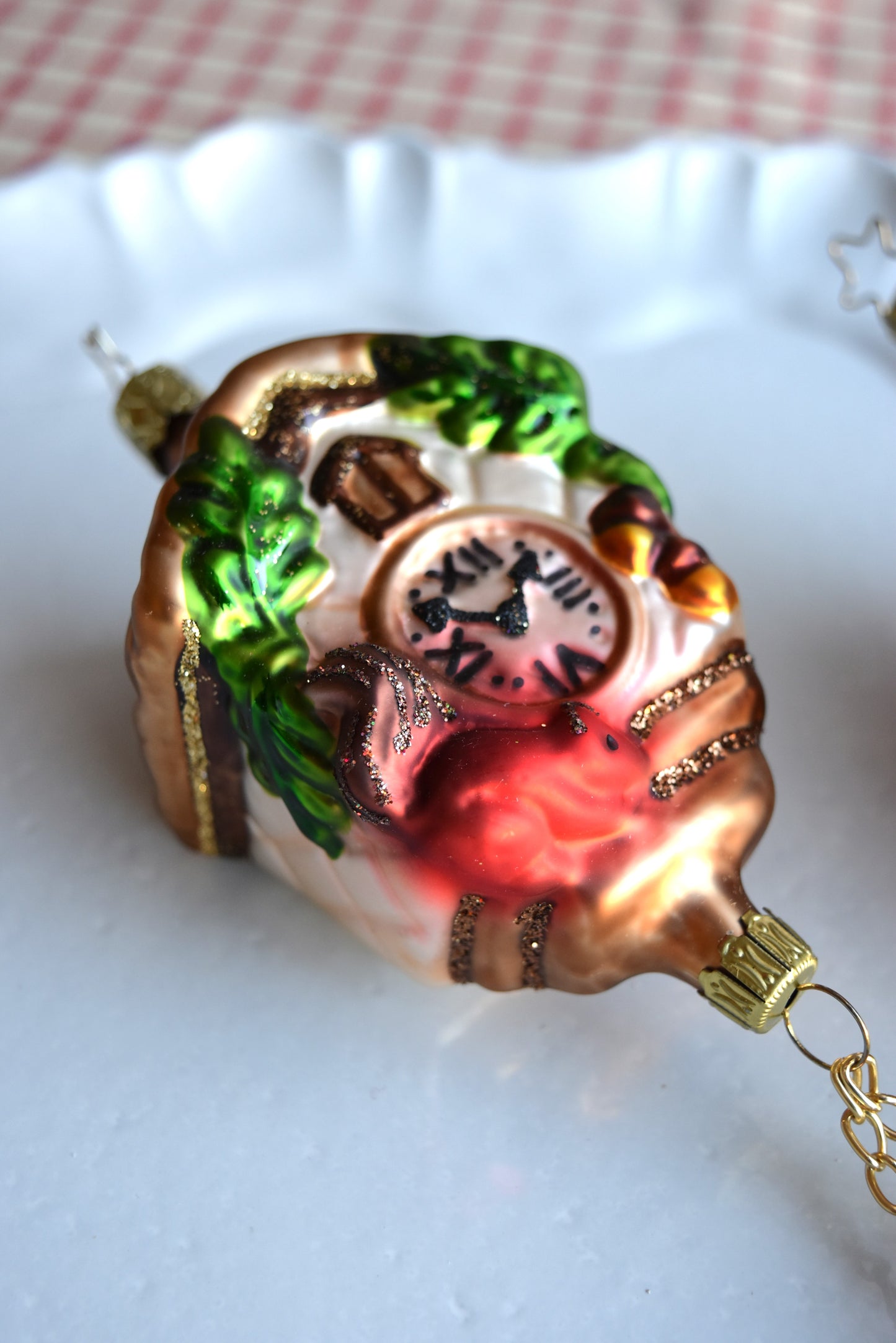 German Glass Christmas Ornaments - Cuckoo Clock Or Gingerbread House