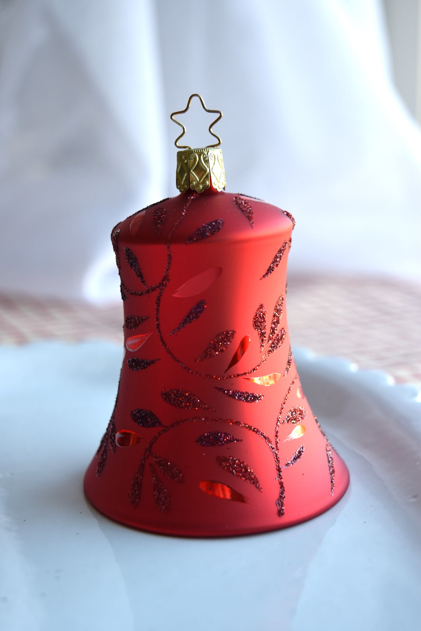 German Glass Christmas Ornaments - Red Bells