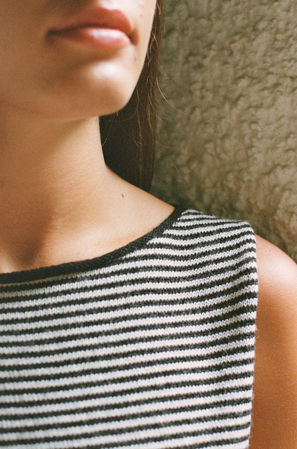 Francie Star Knit Vest Black/Creme Stripe