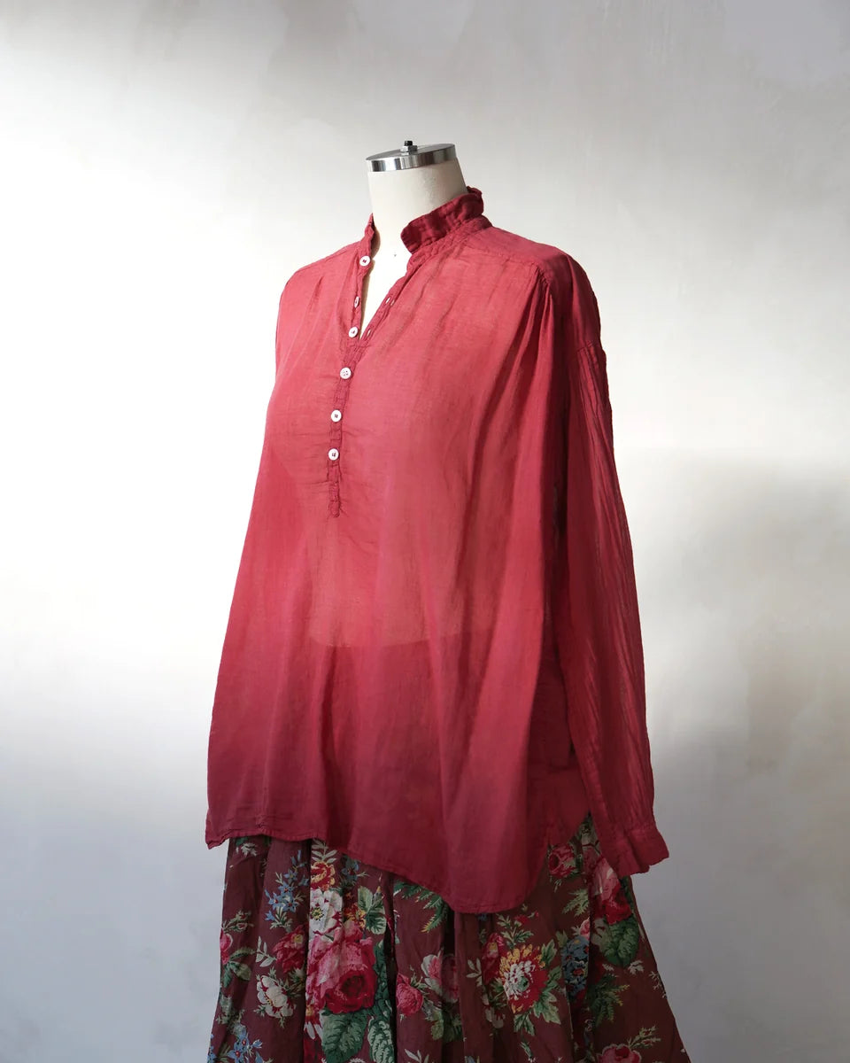 Metta Hill Shirt Cotton Voile - Terracotta