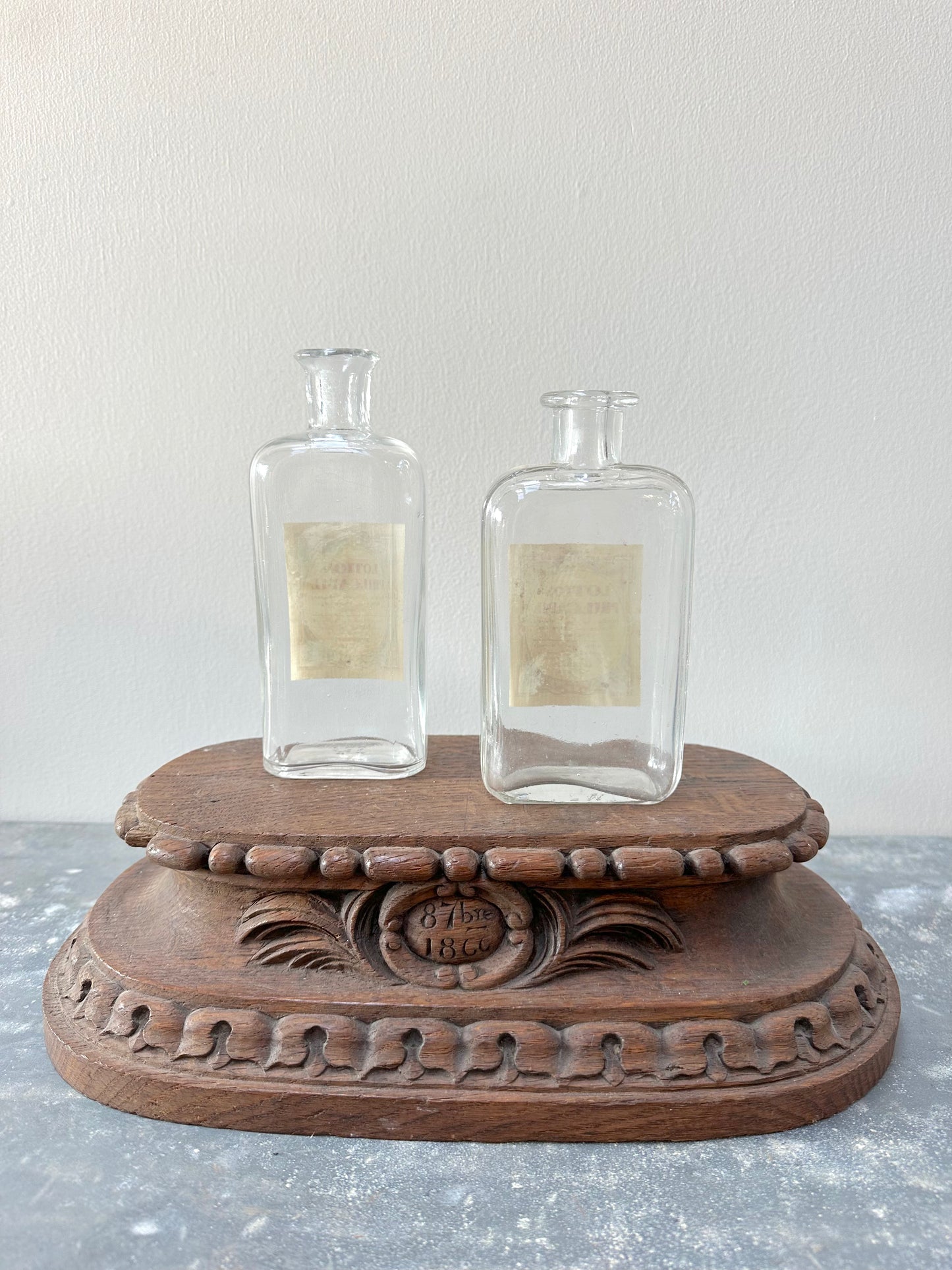 Antique French Pair of Apothocary Bottles