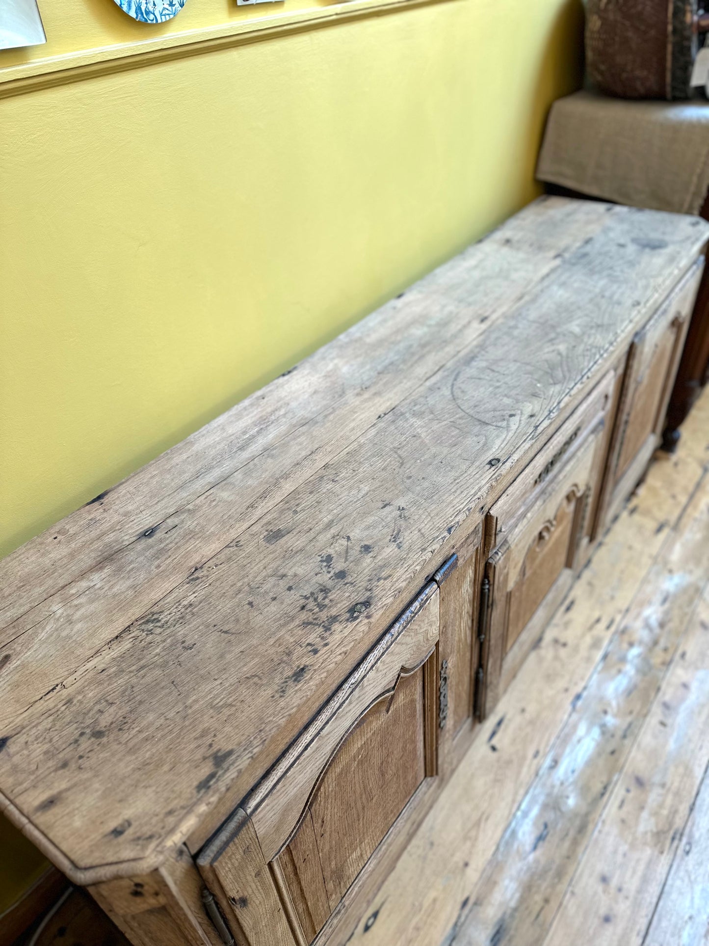 Antique French Rustic Oak Sideboard