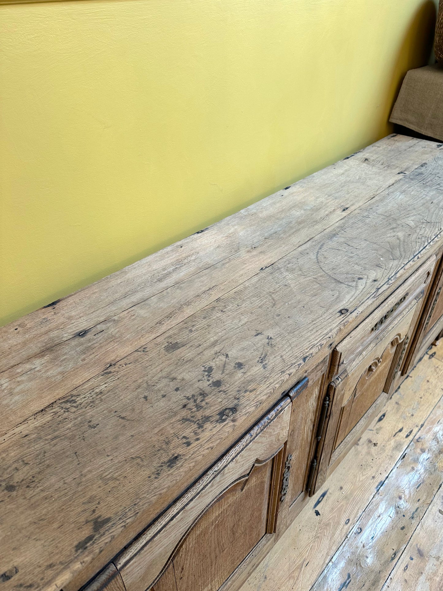 Antique French Rustic Oak Sideboard