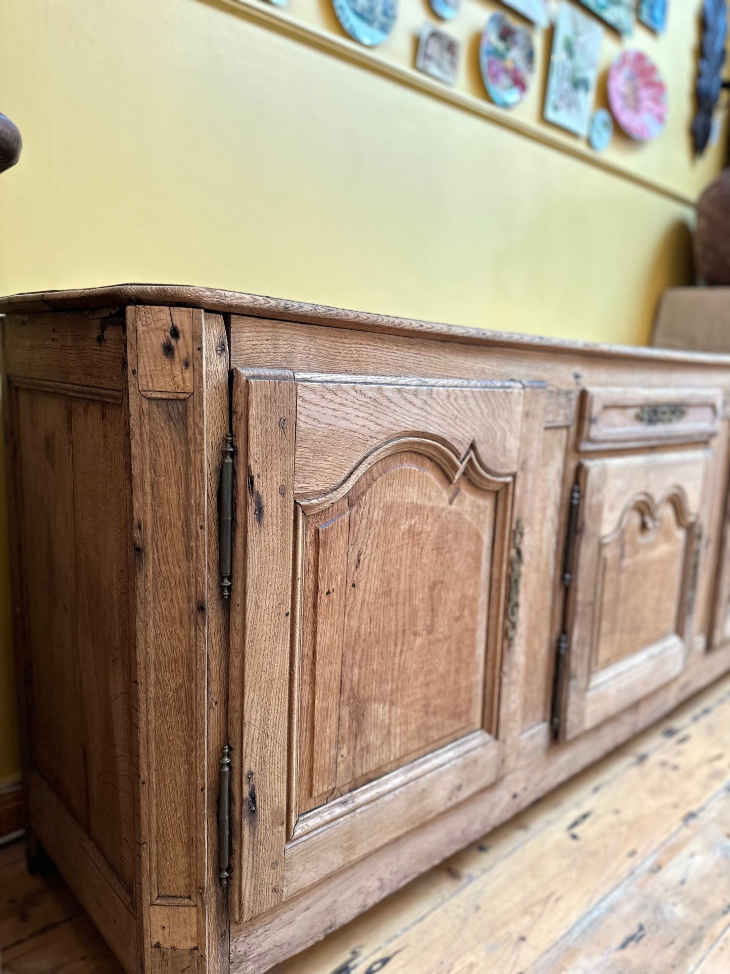 Antique French Rustic Oak Sideboard