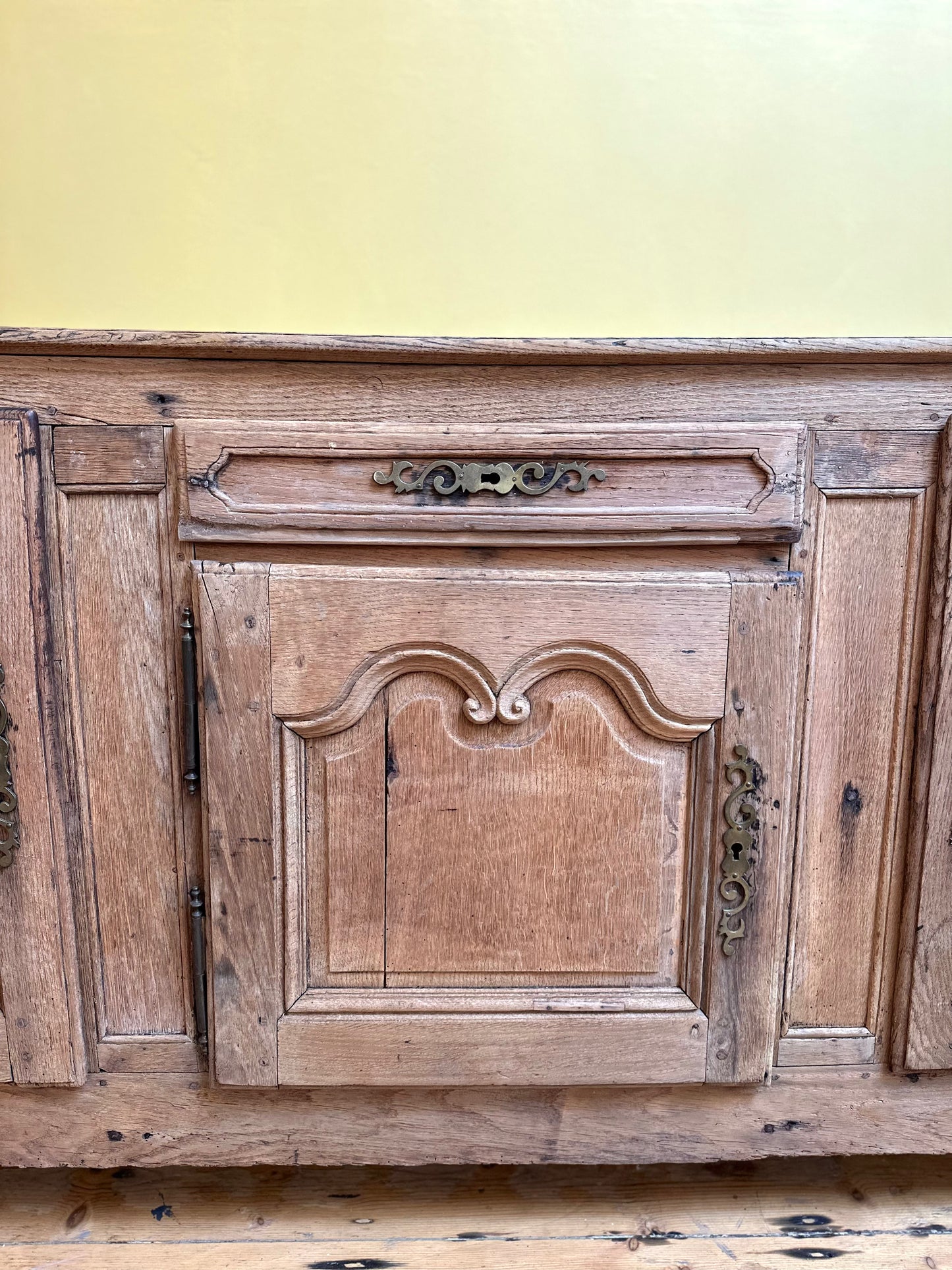 Antique French Rustic Oak Sideboard