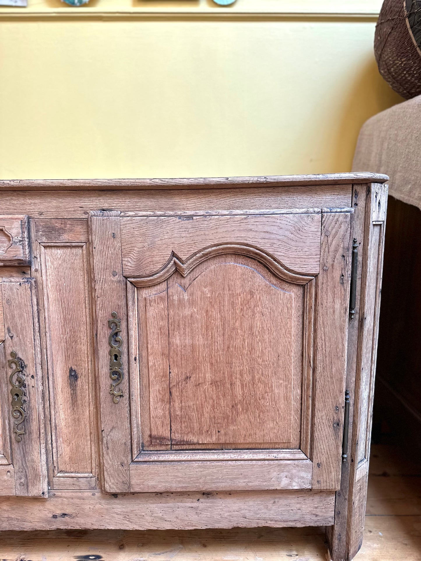 Antique French Rustic Oak Sideboard
