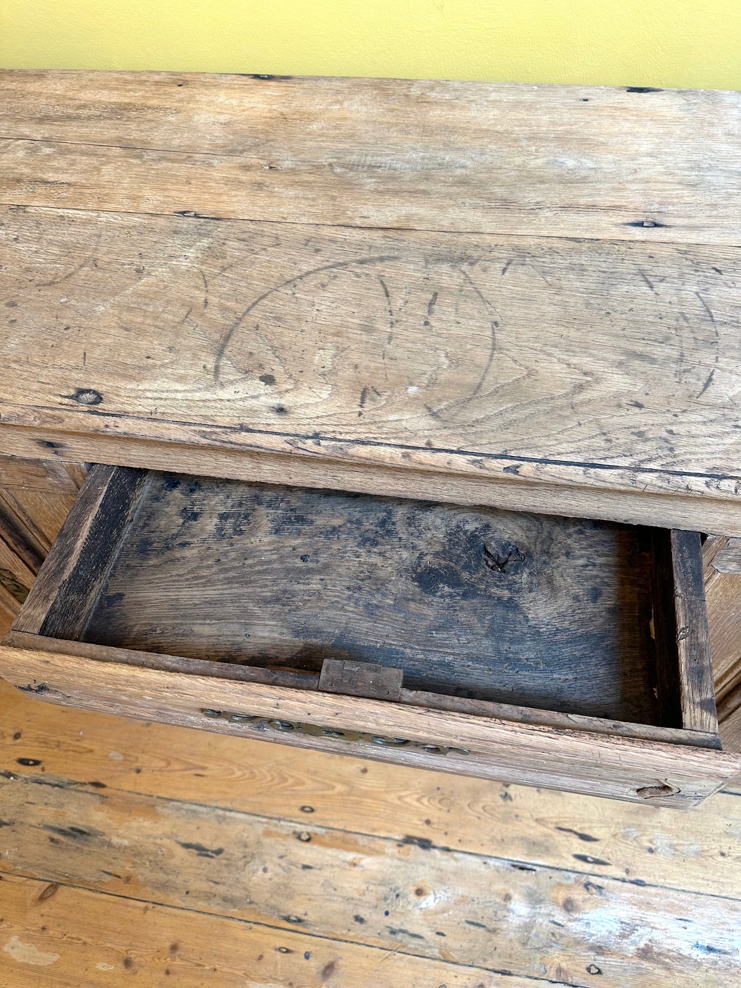 Antique French Rustic Oak Sideboard