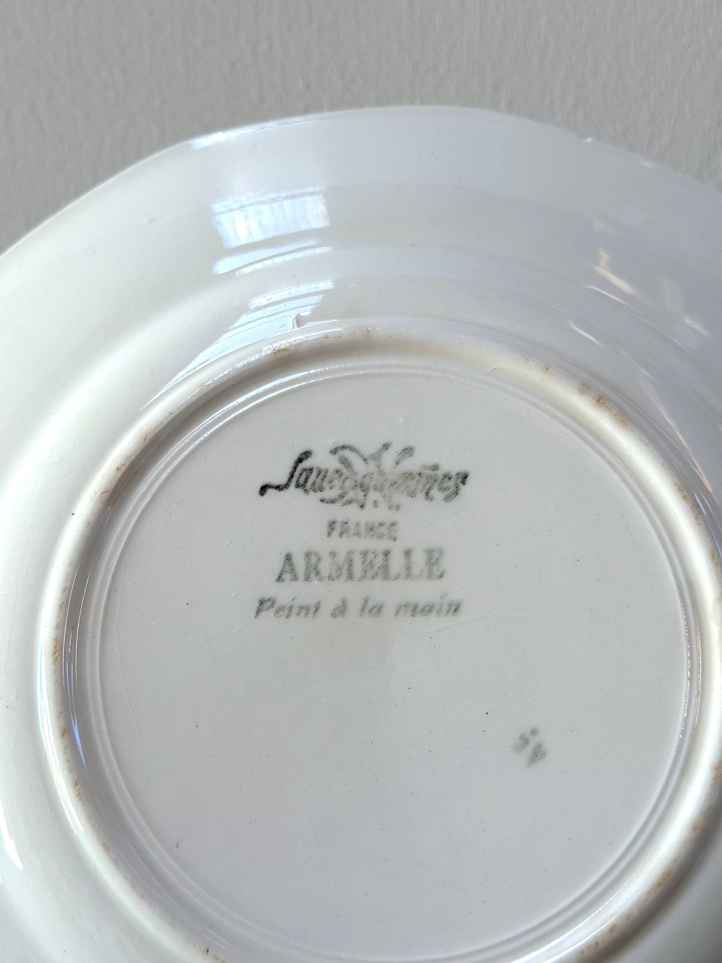 Antique French Sarreguemines 'Armelle' Floral Pair Of Plates
