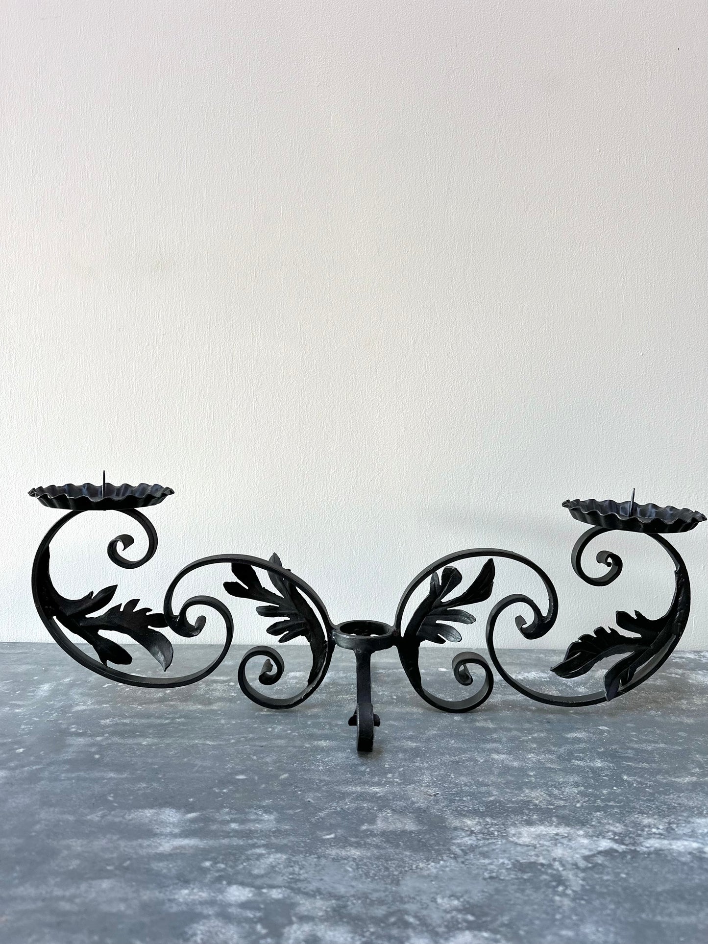 French Scroll Des Fleurs Double Candelabra