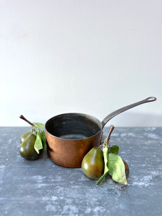 Antique French Copper Saucepan - Medium