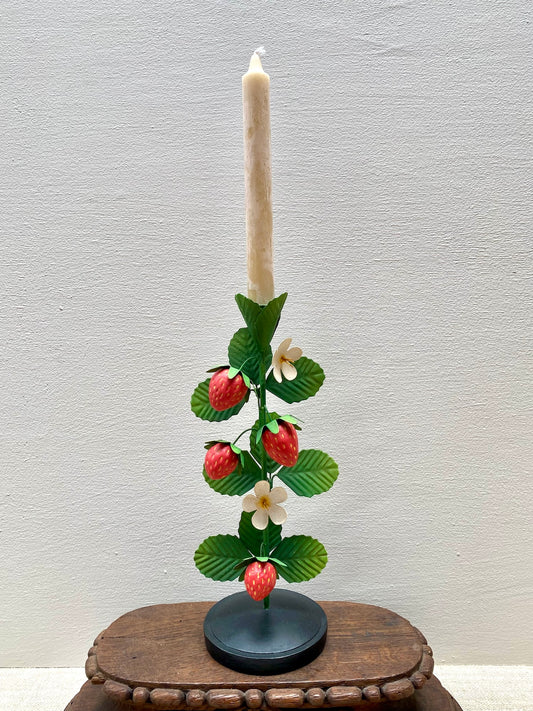Strawberry with Blossom - European Metal Candle Holder
