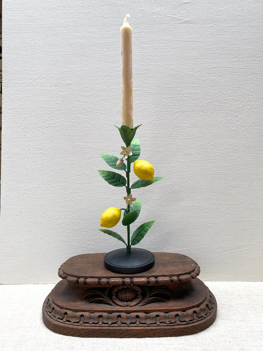 Lemon with Blossom - European Metal Candle Holder