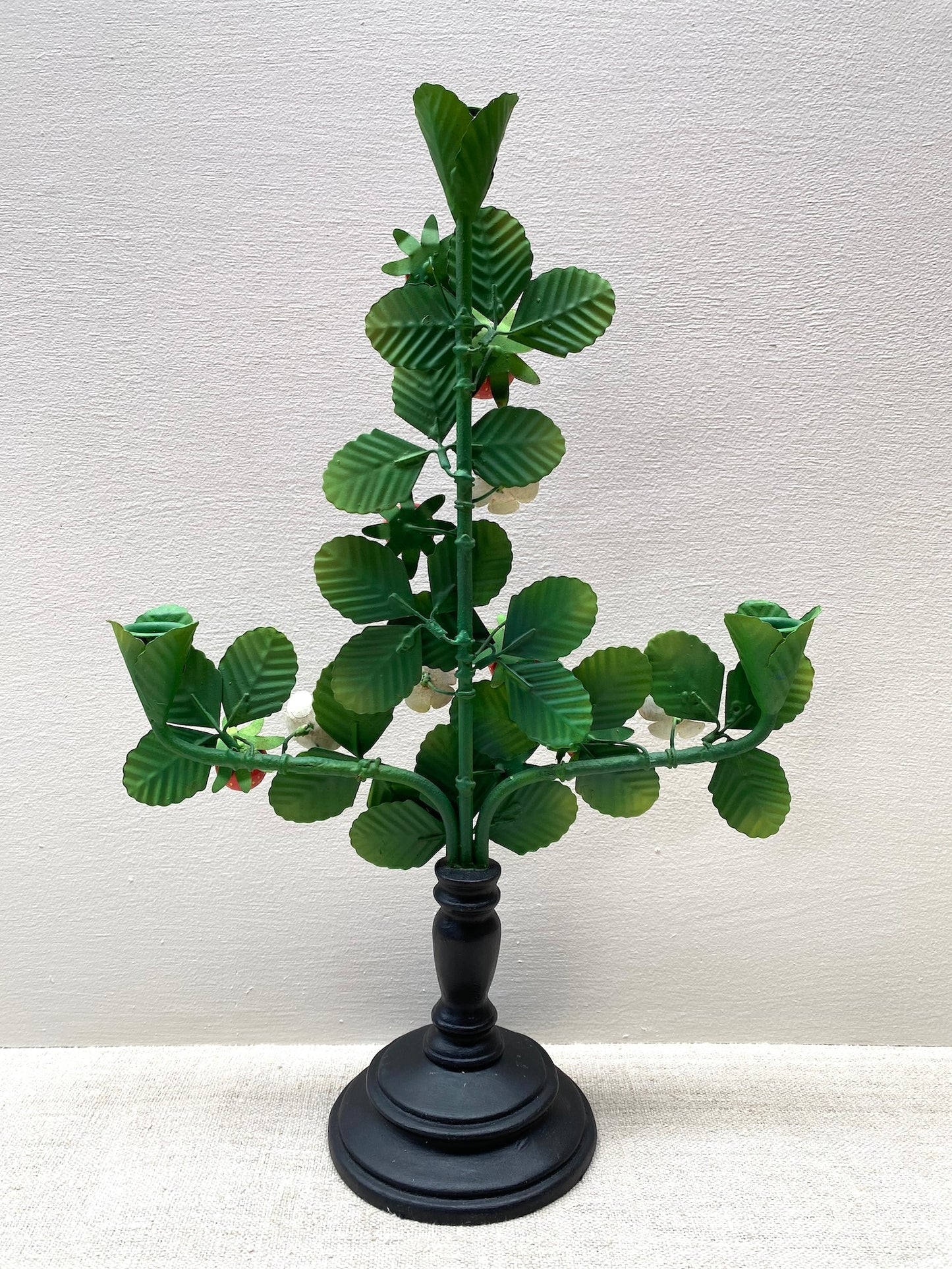 Strawberry with Blossom - European Metal Triple Candle Holder