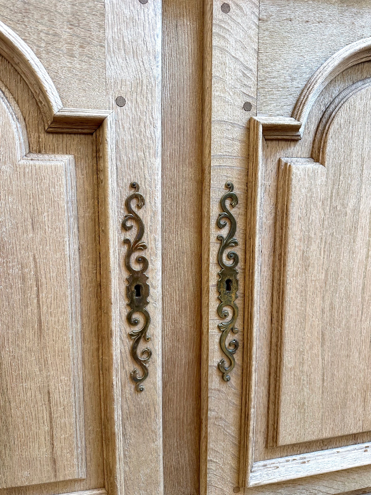 Antique French Solid Oak Four Door Sideboard