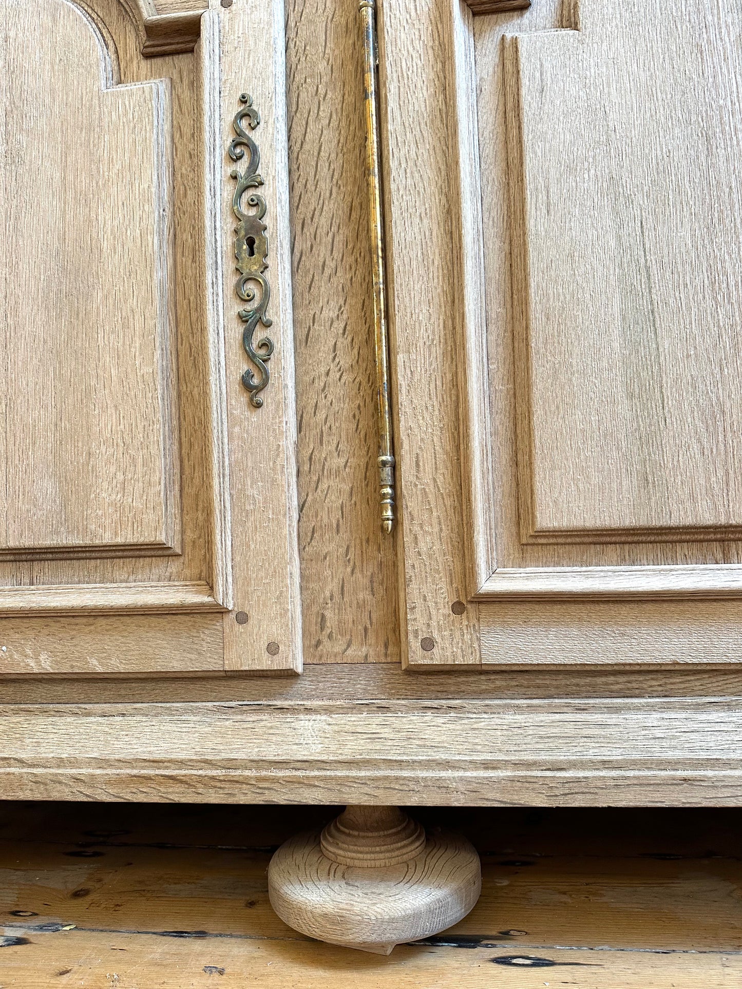 Antique French Solid Oak Four Door Sideboard