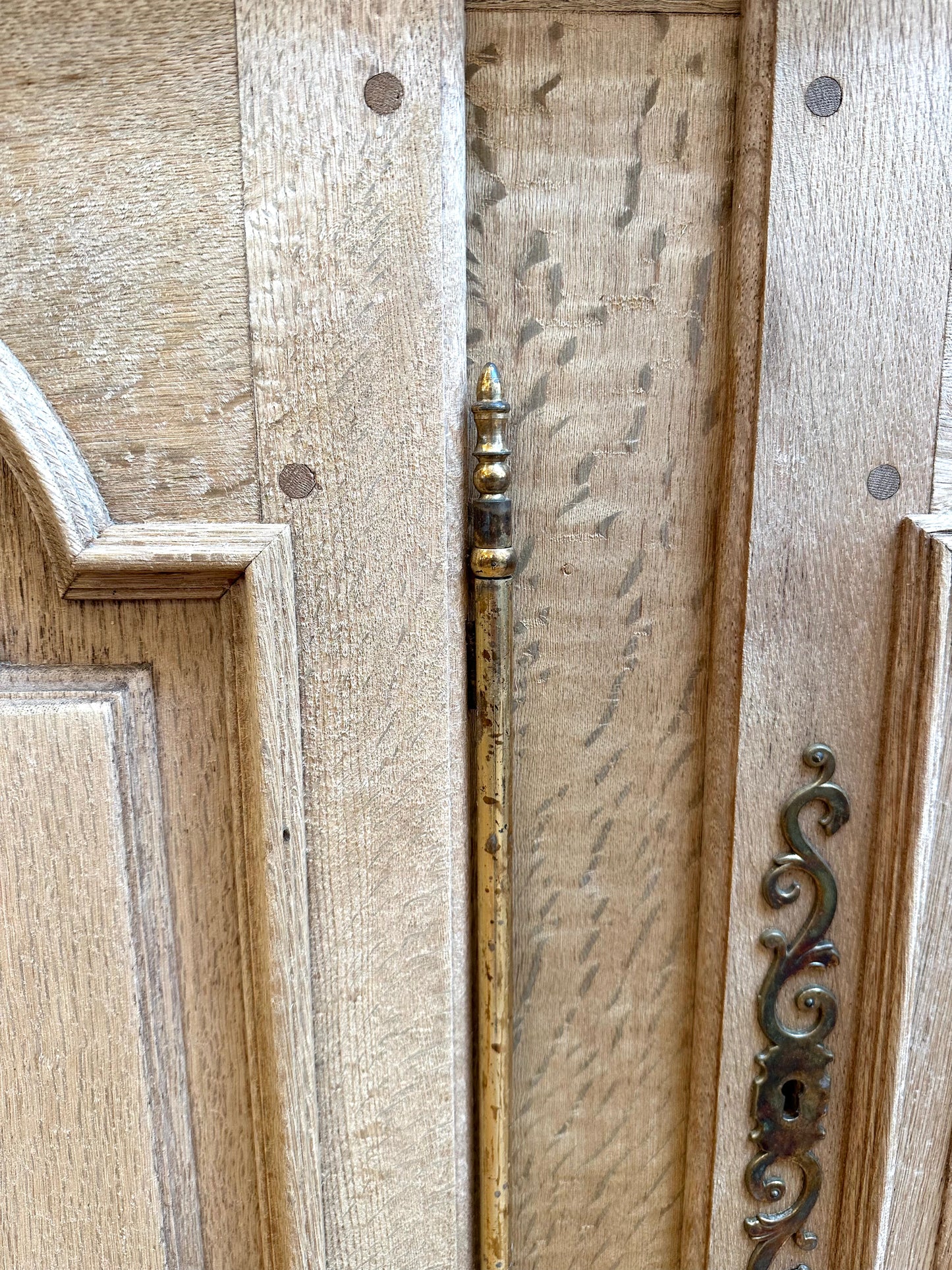 Antique French Solid Oak Four Door Sideboard
