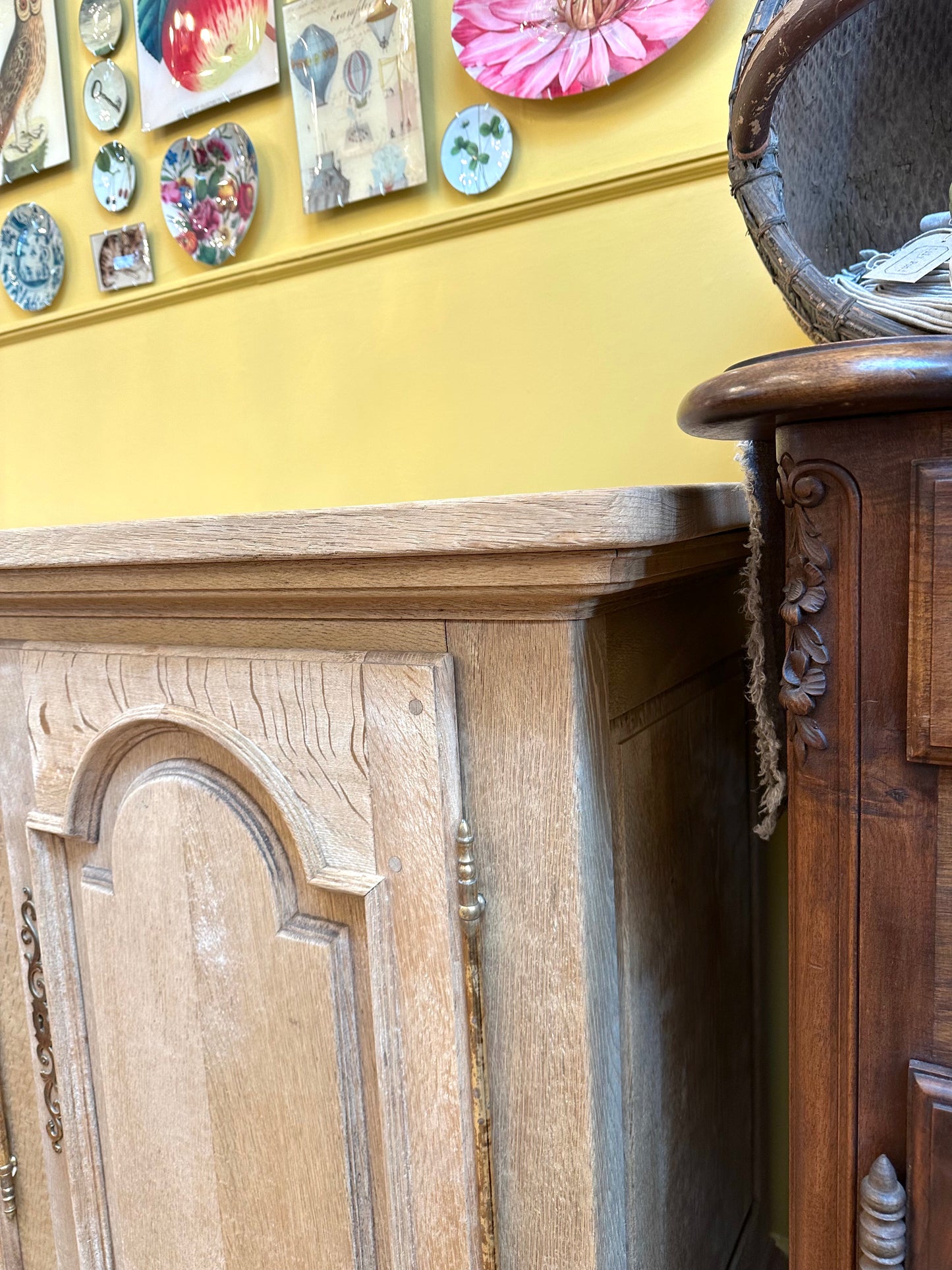 Antique French Solid Oak Four Door Sideboard