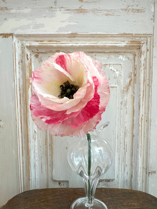 Delicate Handmade Paper Flowers - Pale Pink Ranunculus