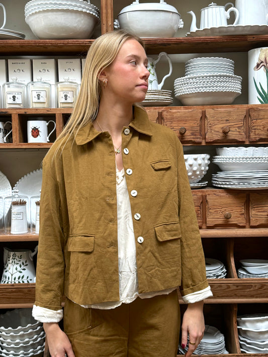 Sula Cotton Twill Jacket - Tobacco