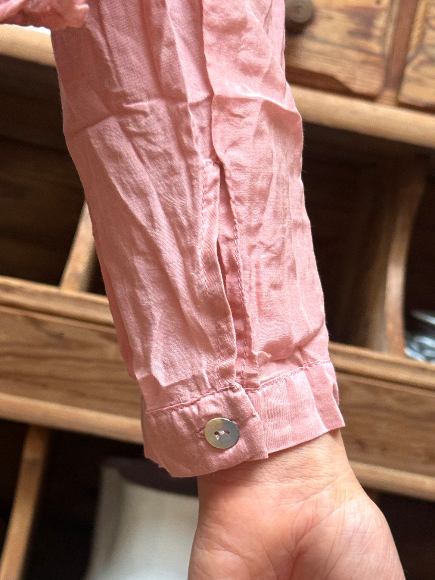 Sula Button Up Blouse - Rose Tan