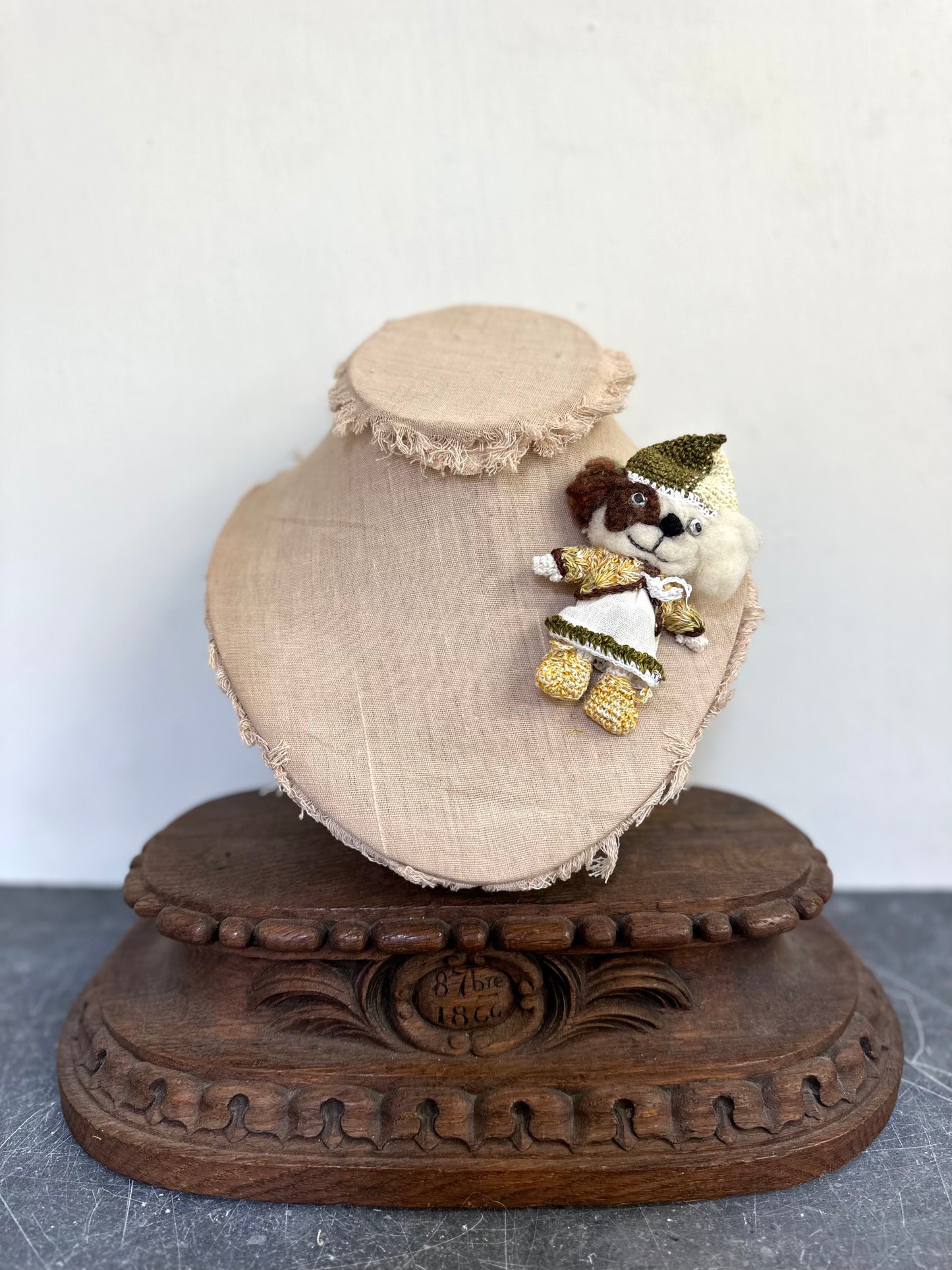 Sophie Digard Linen And Wool Brooch 'Markus'