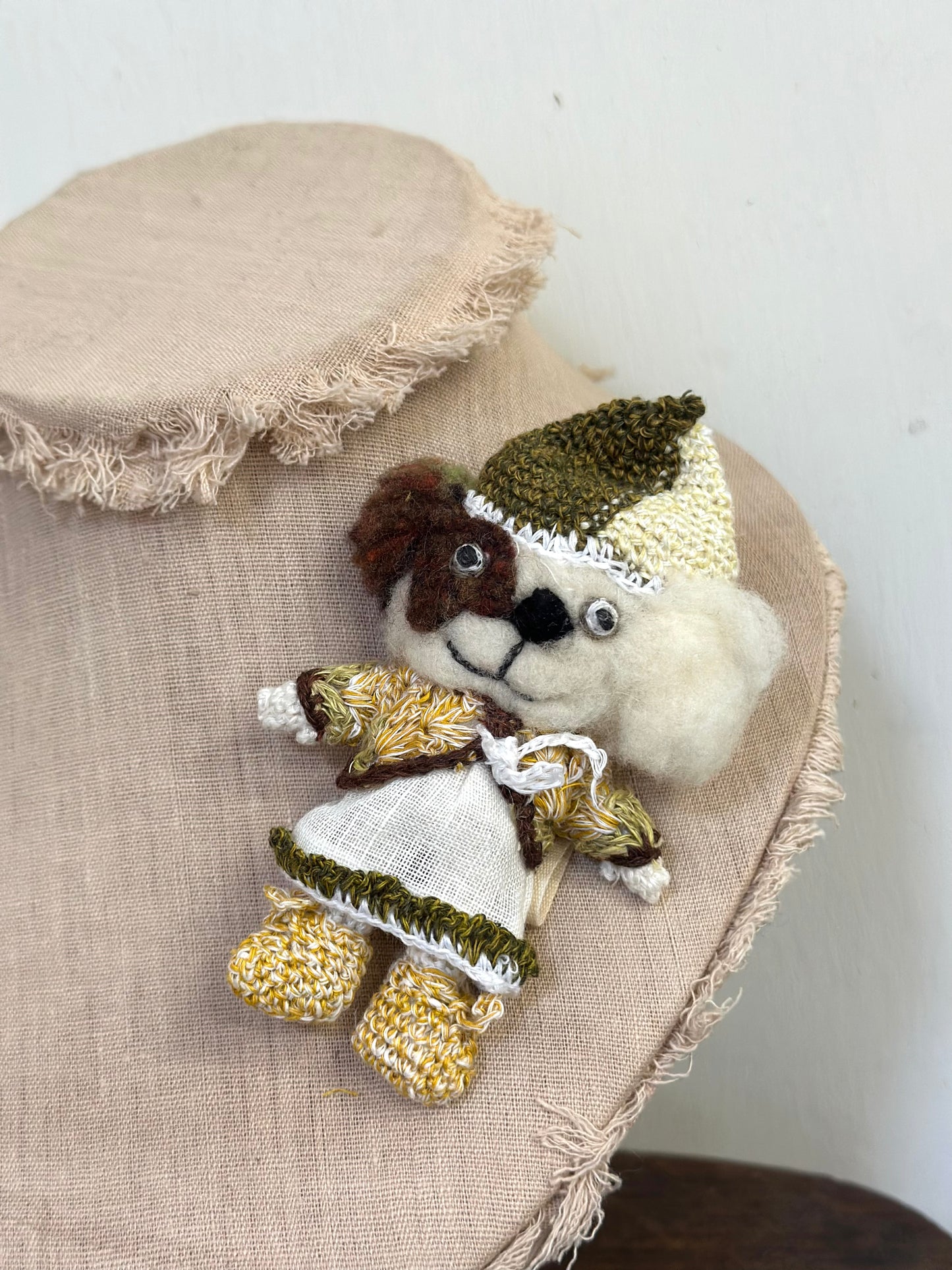 Sophie Digard Linen And Wool Brooch 'Markus'