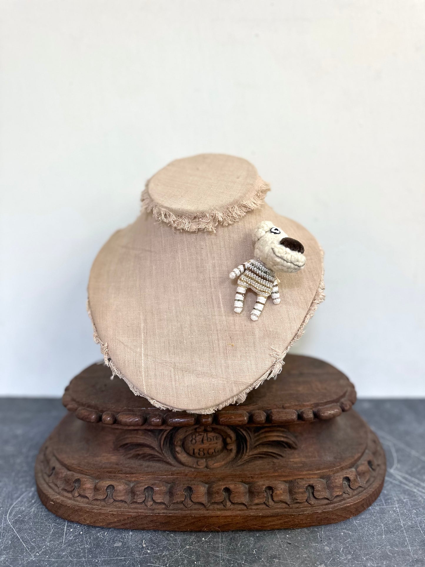 Sophie Digard Linen And Wool Brooch 'Howard'