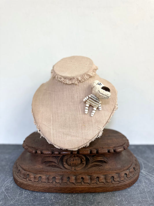 Sophie Digard Linen And Wool Brooch 'Howard'