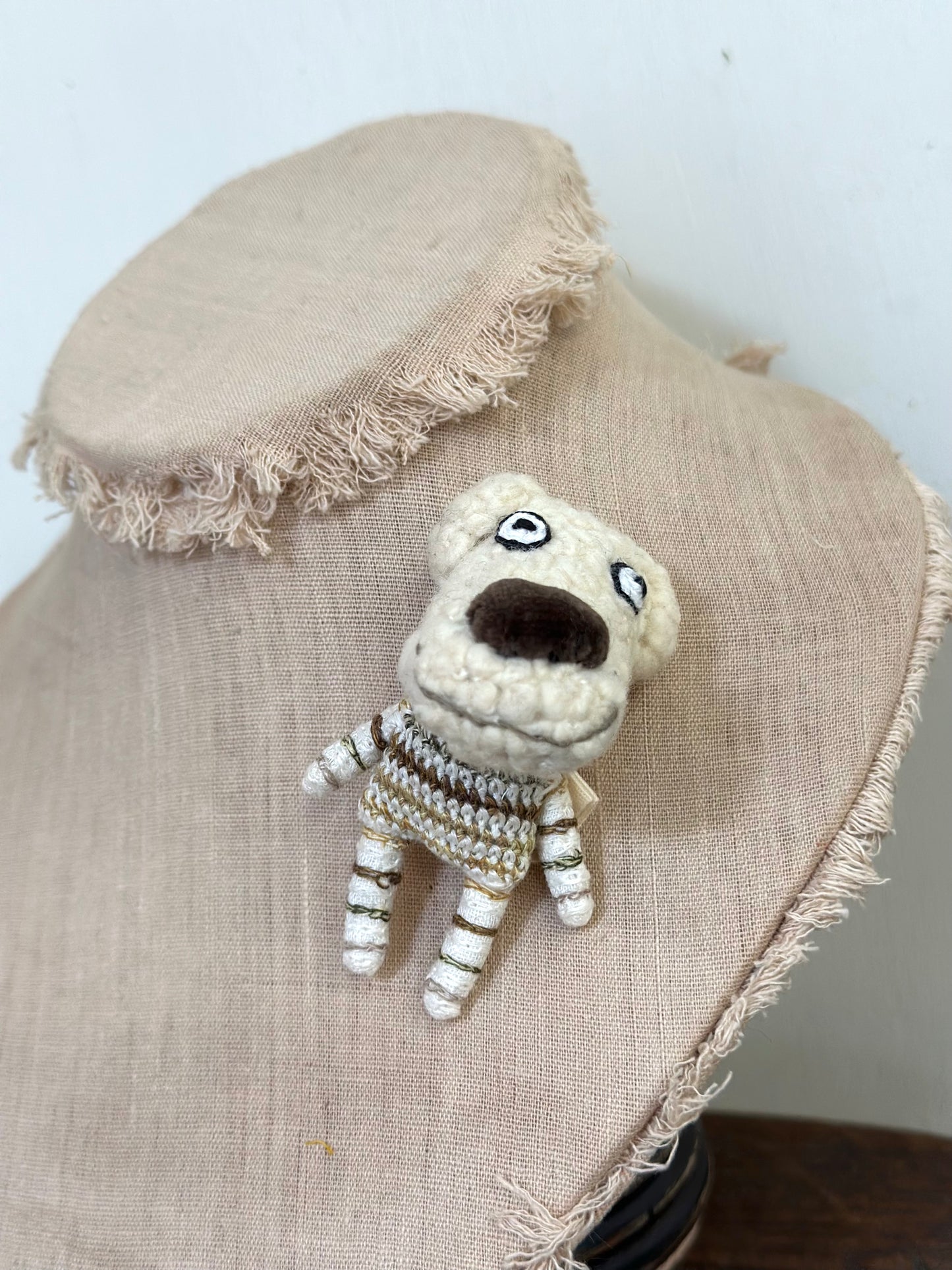 Sophie Digard Linen And Wool Brooch 'Howard'