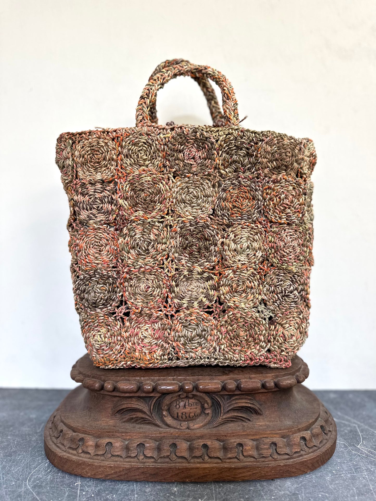 Sophie Digard Medium Raffia Bag Spring Circles