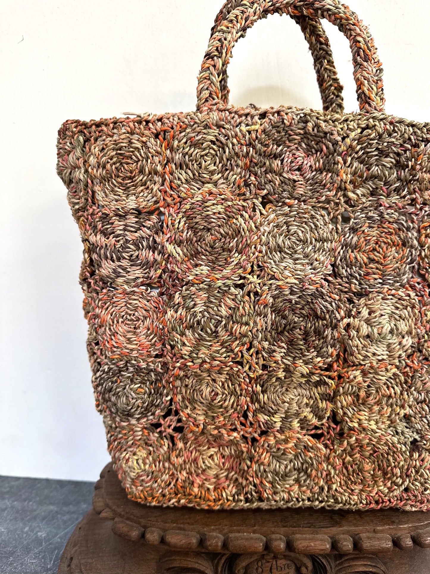 Sophie Digard Medium Raffia Bag Spring Circles