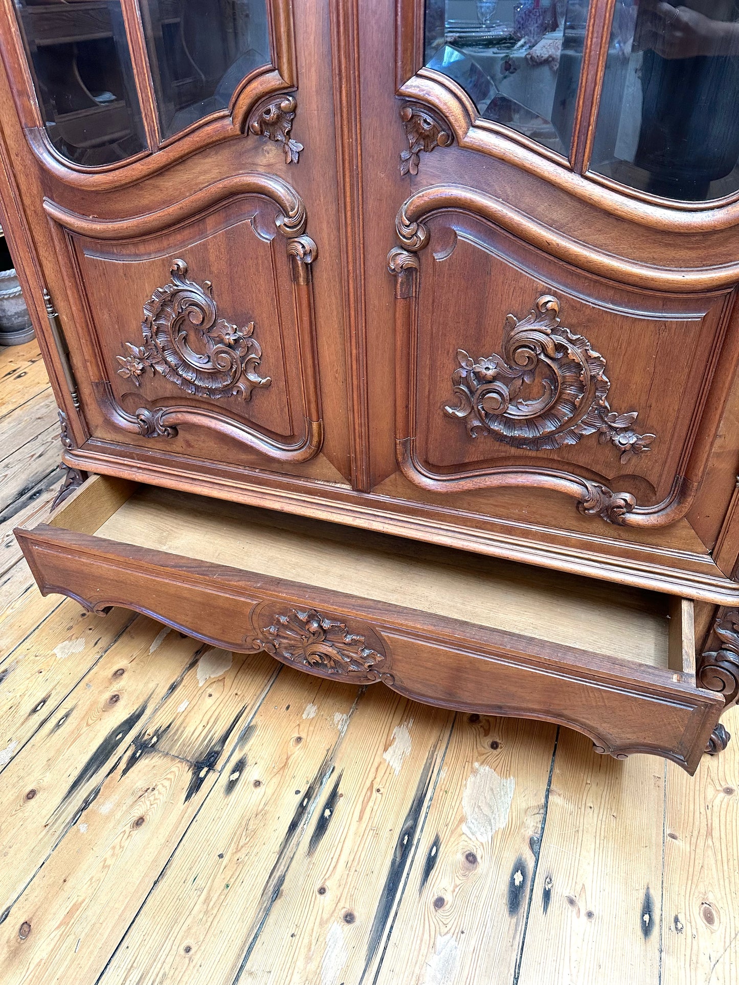 Antique French Large Double Door Vitrine