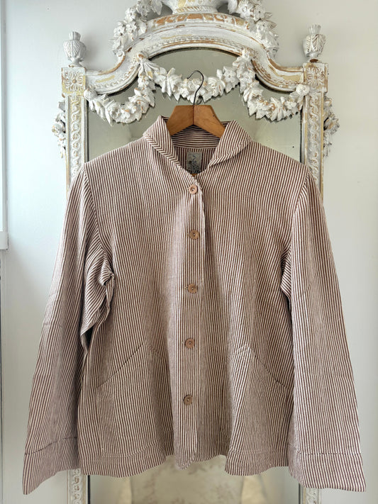 DVE 'Vaaruni' Striped Twill Jacket - Russet