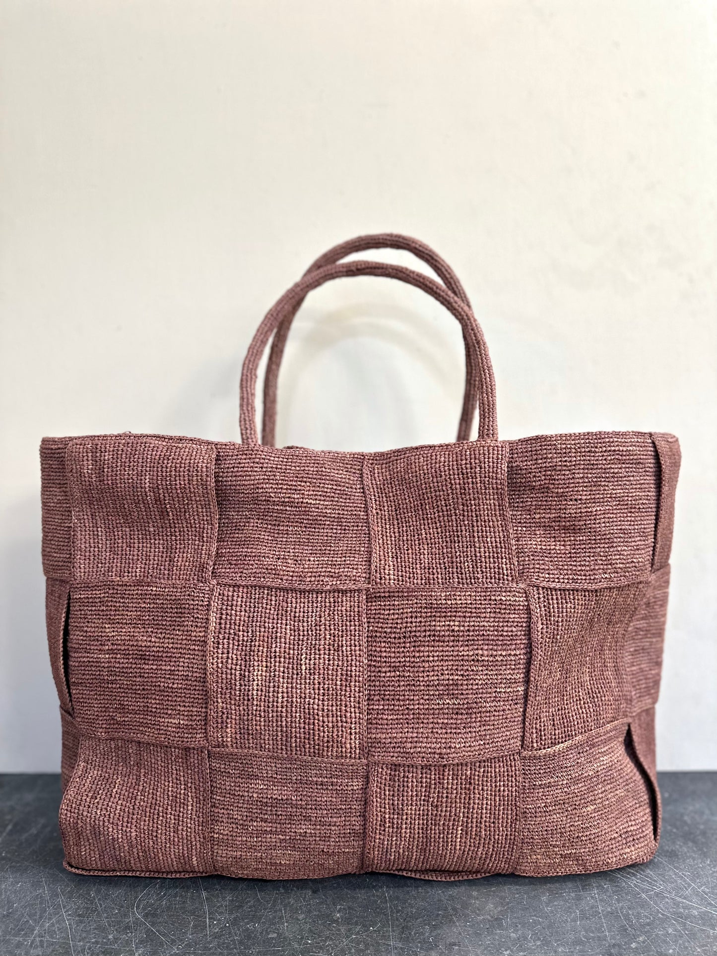 Sophie Digard Large Raffia Woven Bag - Pink