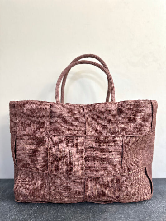 Sophie Digard Large Raffia Woven Bag - Pink