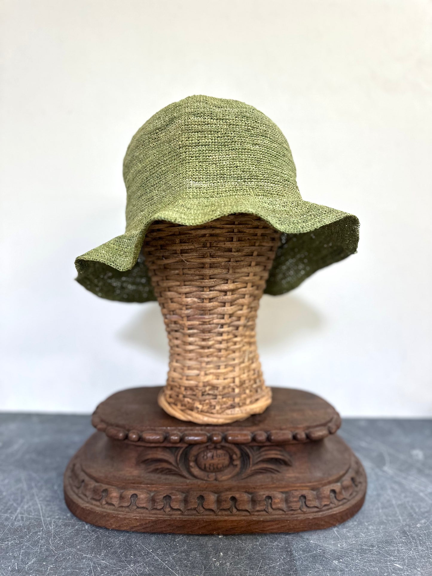 Sophie Digard Raffia Hat - Green