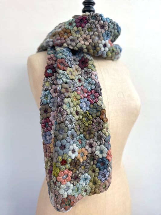 Sophie Digard Large Multi Floral Crochet Scarf