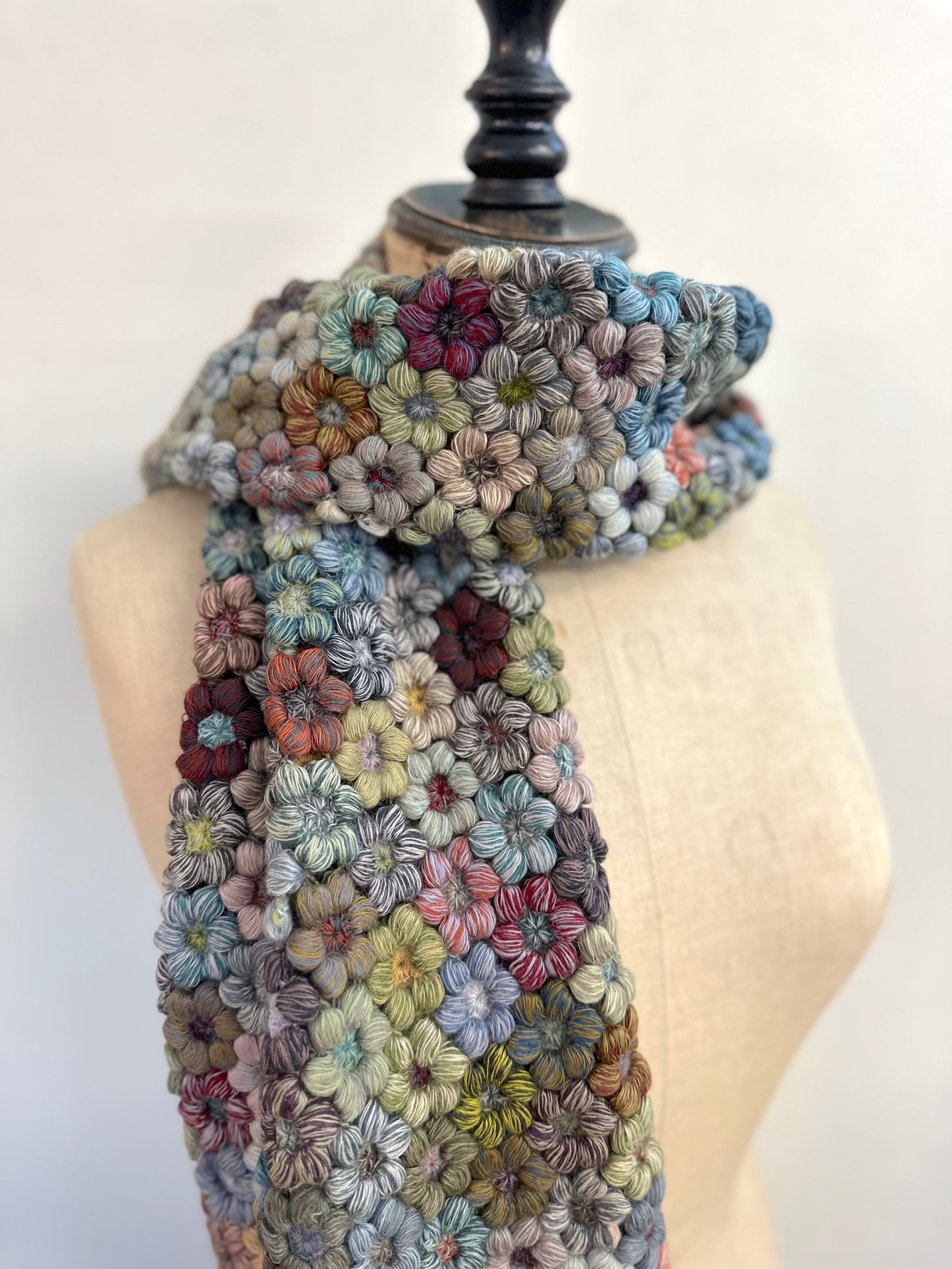 Sophie Digard Large Multi Floral Crochet Scarf