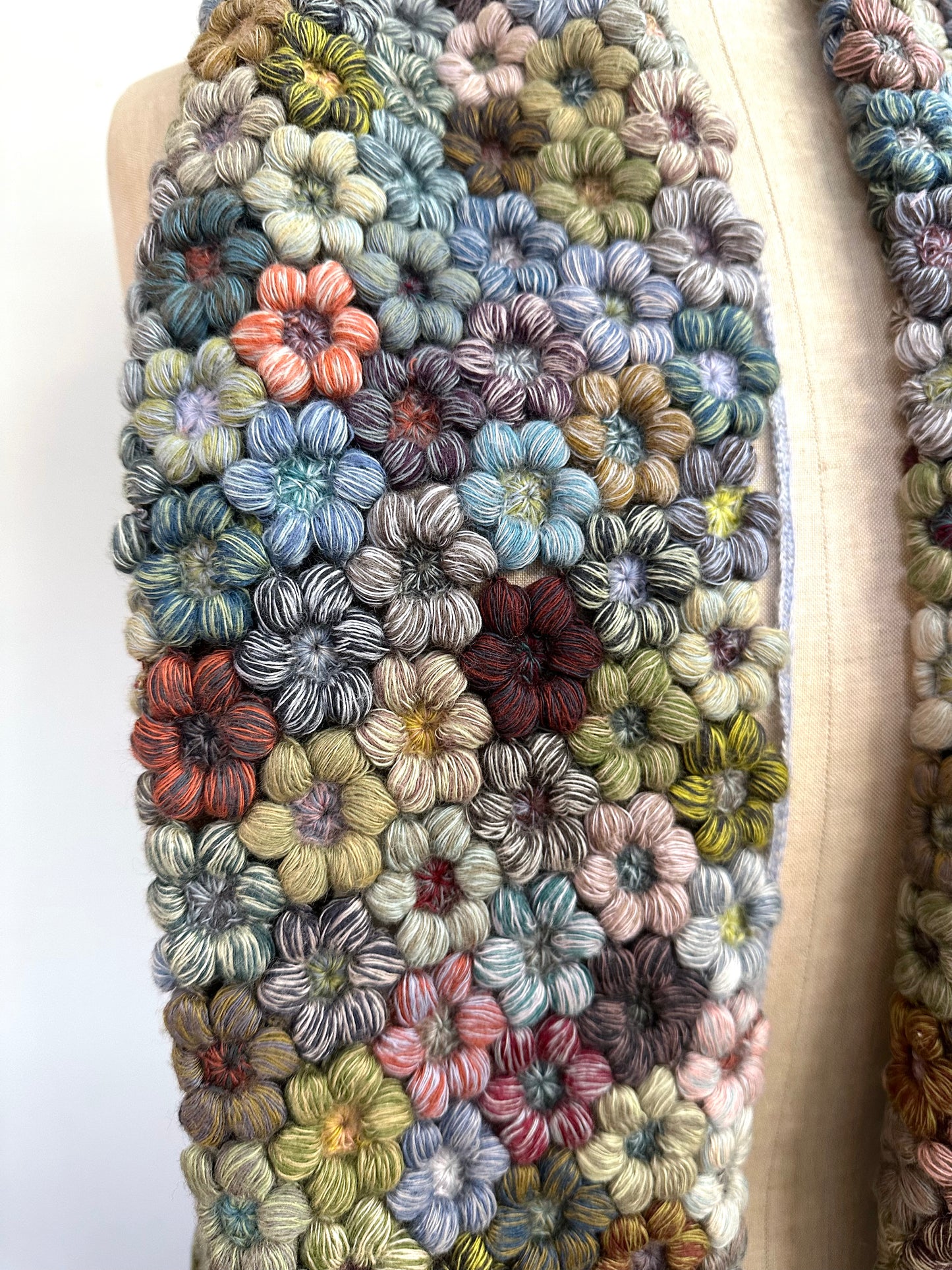 Sophie Digard Large Multi Floral Crochet Scarf