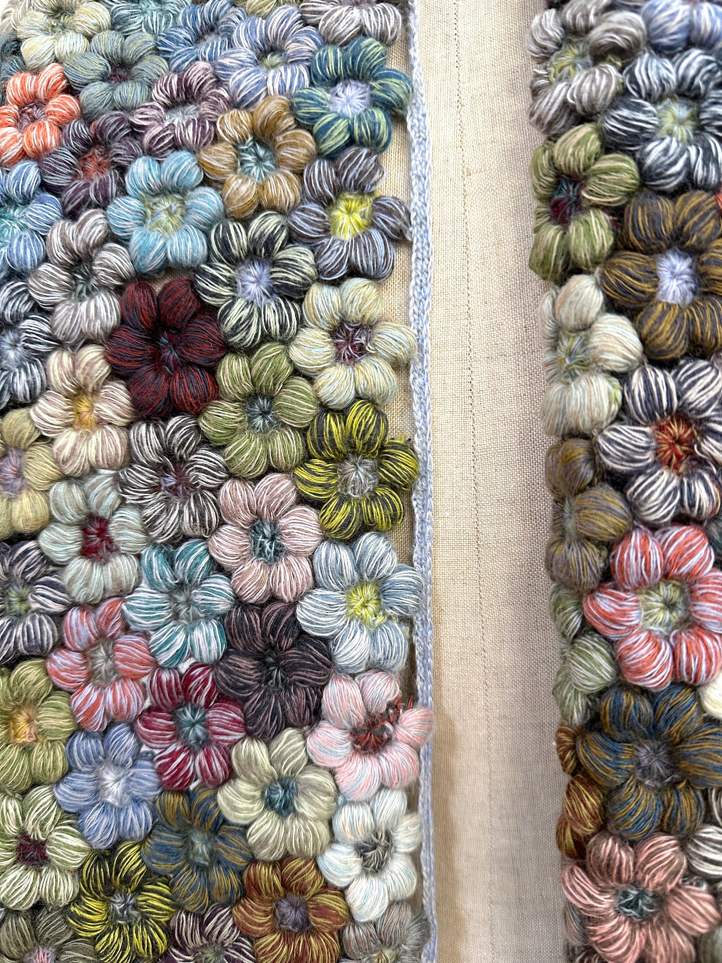 Sophie Digard Large Multi Floral Crochet Scarf