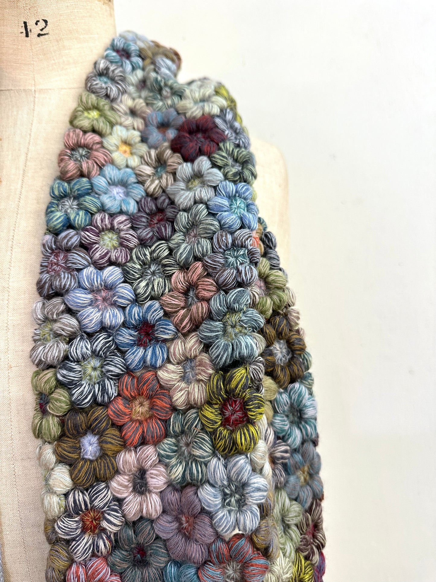 Sophie Digard Large Multi Floral Crochet Scarf