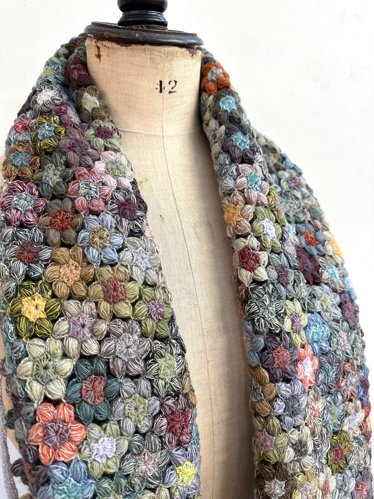 Sophie Digard Large Multi Floral Crochet Scarf